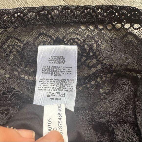 NWOT Express Elegant Black Lace Dress Mock Neck Size S - Picture 14 of 15